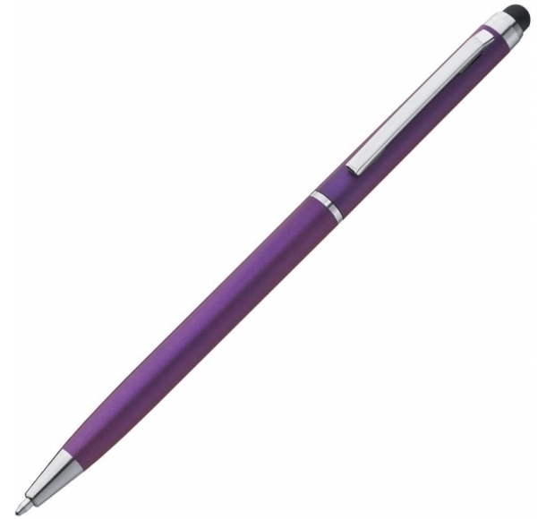 Długopis plastikowy touch pen, kolor Violet