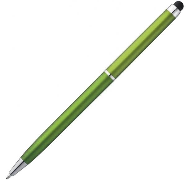 Długopis plastikowy touch pen, kolor Jasno zielony