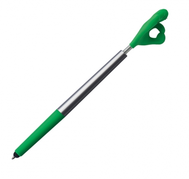 Długopis plastikowy CrisMa Smile Hand, kolor Zielony