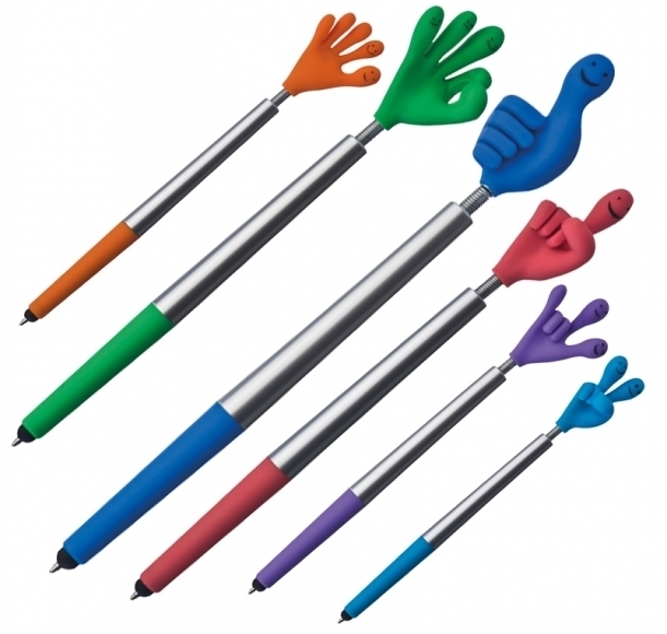 Długopis plastikowy CrisMa Smile Hand, kolor Turkusowy