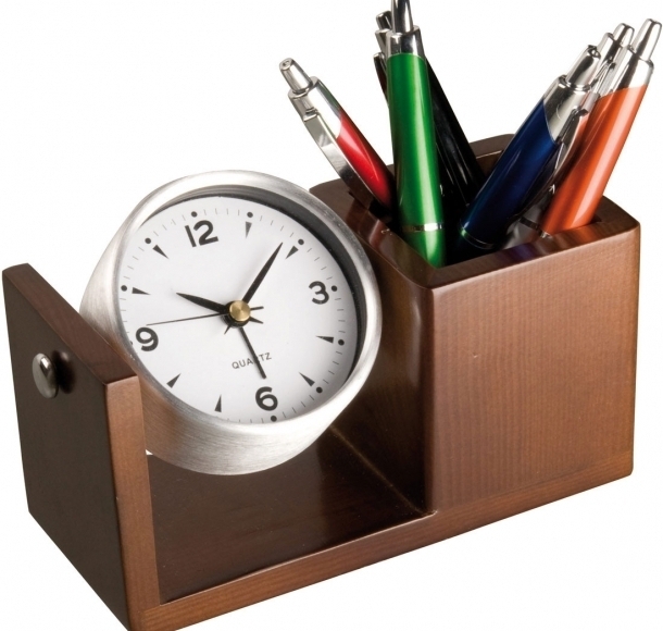 Zegar biurkowy, kolor Brązowy